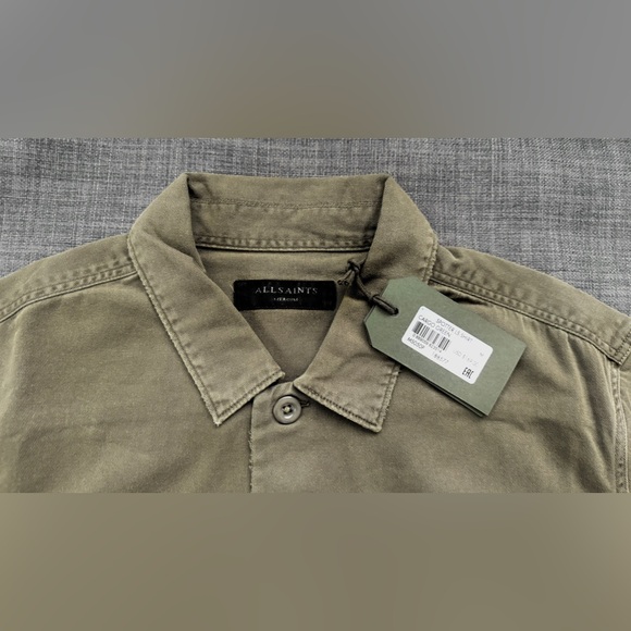 NEW Allsaints Mens Shirt SPOTTER military Medium With Tags Cargo Green - Picture 9 of 9